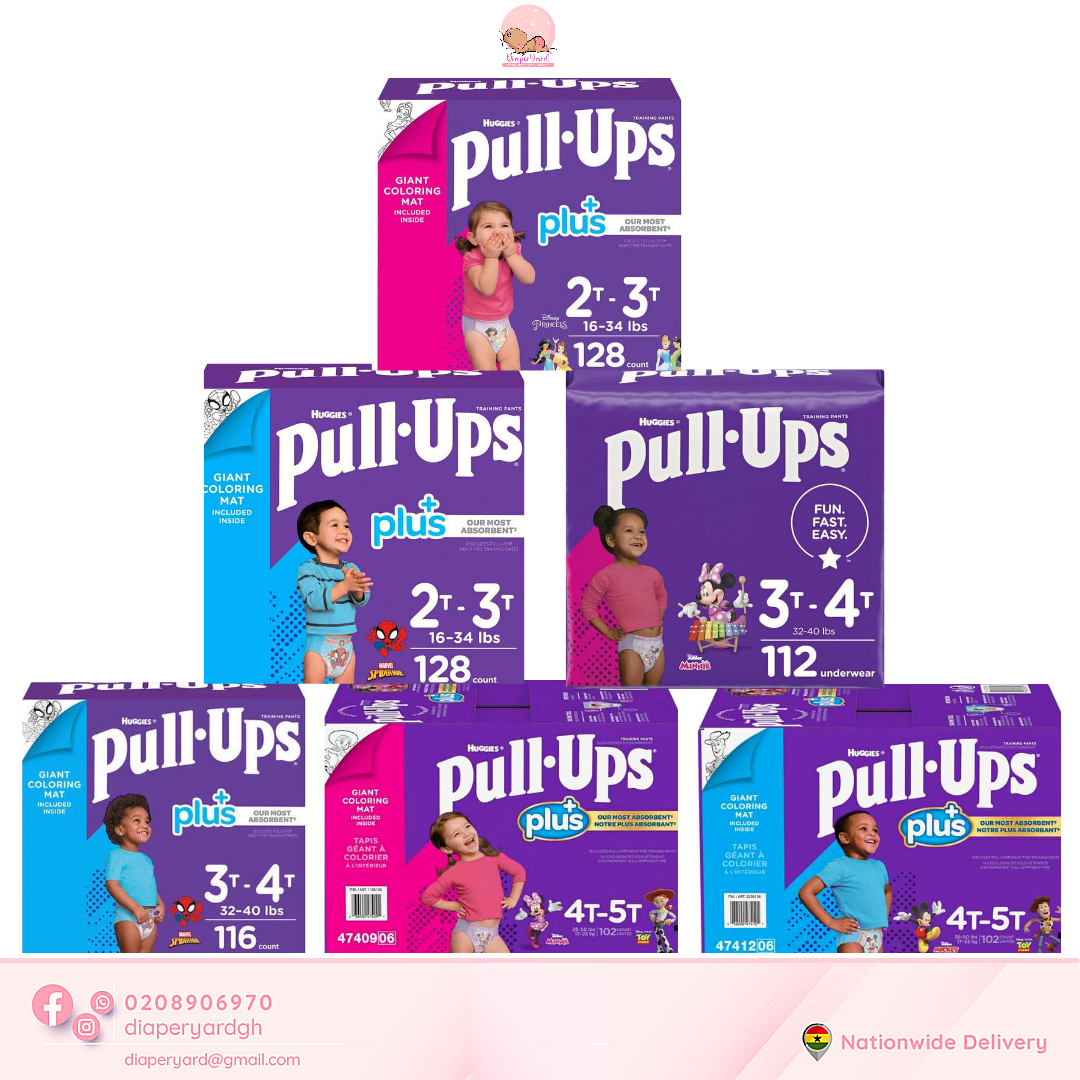 Huggies Pull-Ups Plus Training Pants, 3T to 4T Girl, 116-count