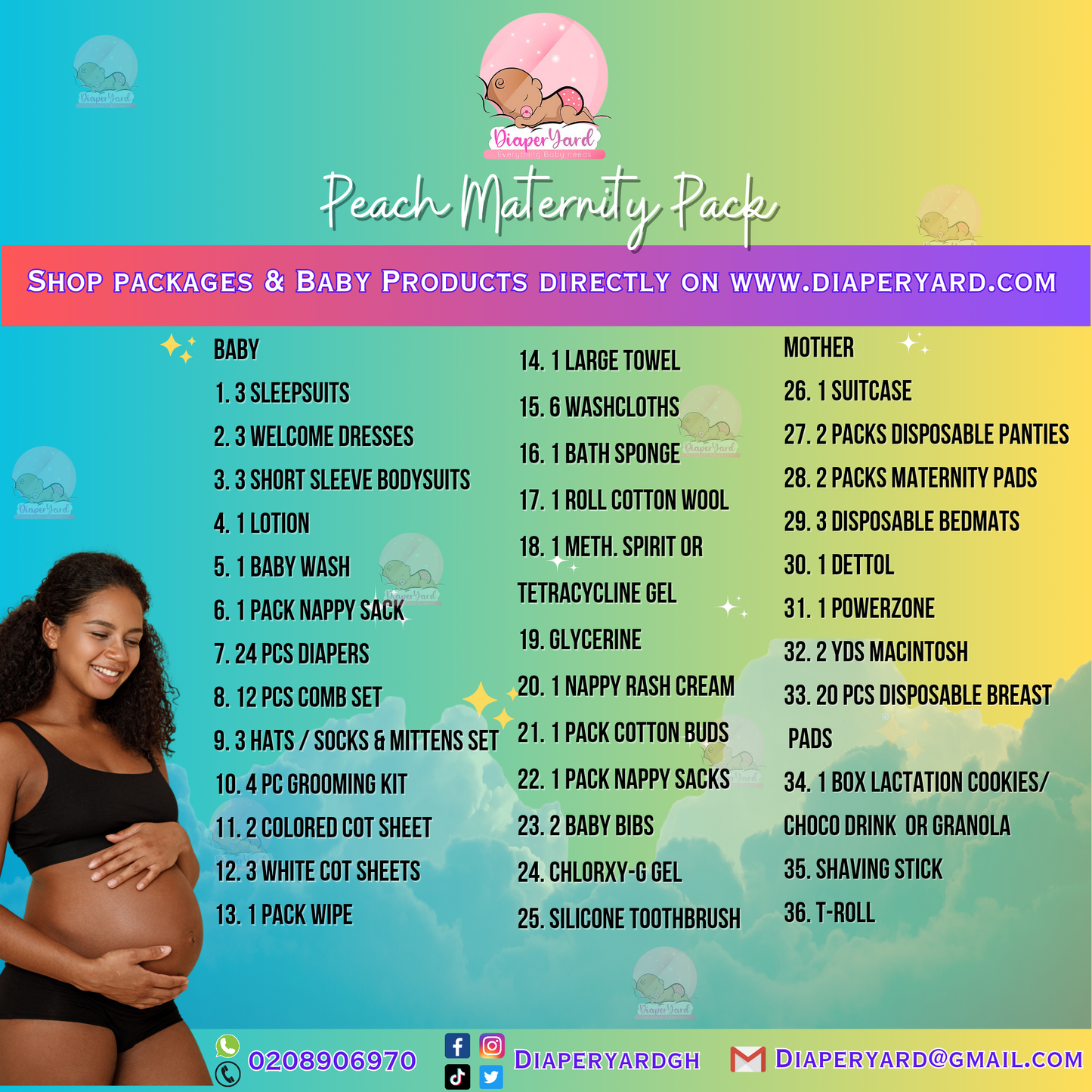 Peach Maternity Package - Diaper Yard Gh