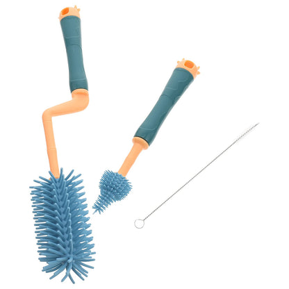 Baby Silicone Bottle Brush With Straw Brush - Diaper Yard Gh