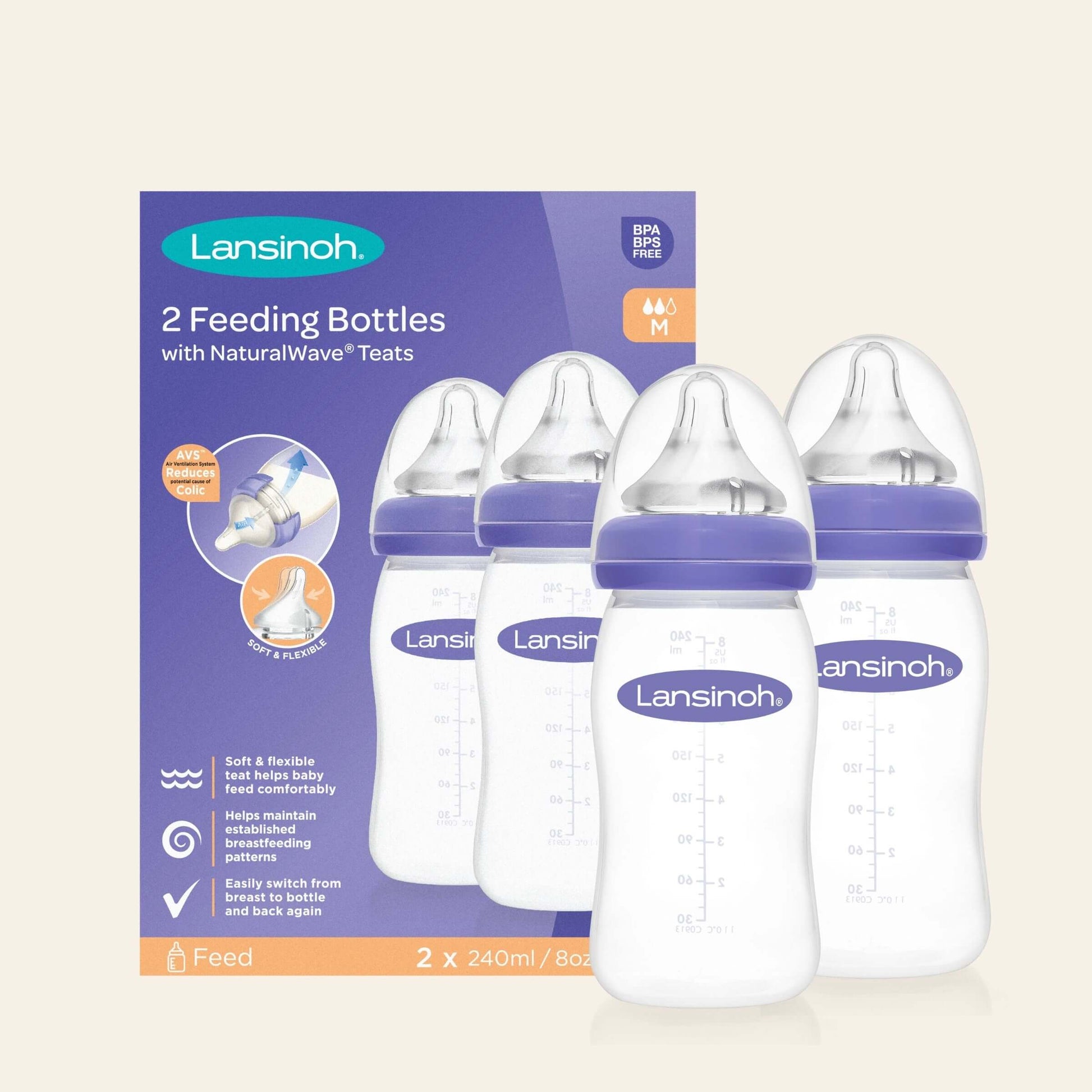 Lansinoh Momma Bottle with NaturalWave Nipple 3 pack