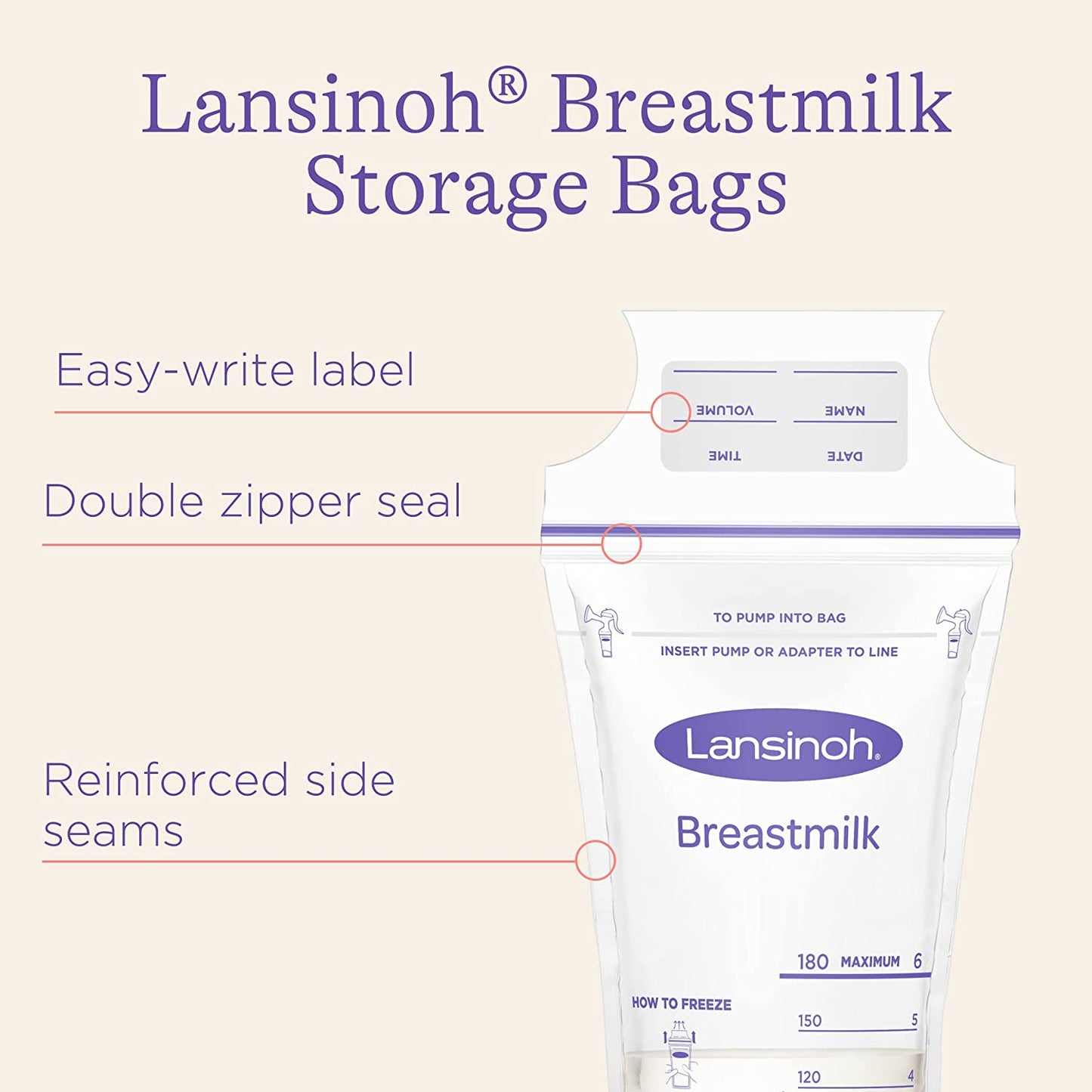 Lansinoh Breastmilk Storage Bags 50 Count