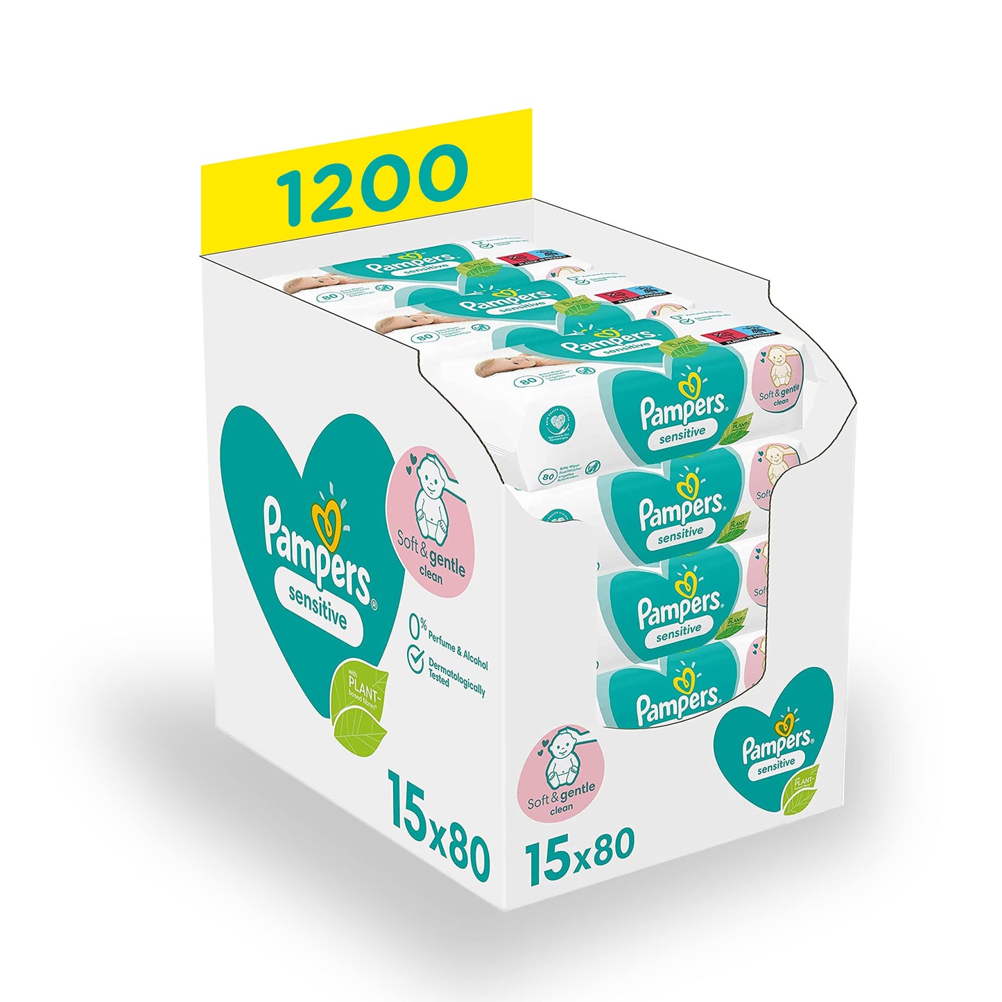 Pampers Baby Sensitive Wipes 15x80 Per Box - Diaper Yard Gh