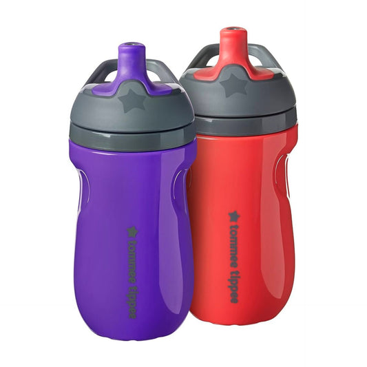 Tommee Tippee 2 Pack Insulated Sportee Water Bottle 260ml - Purple & Raspberry - Diaper Yard Gh