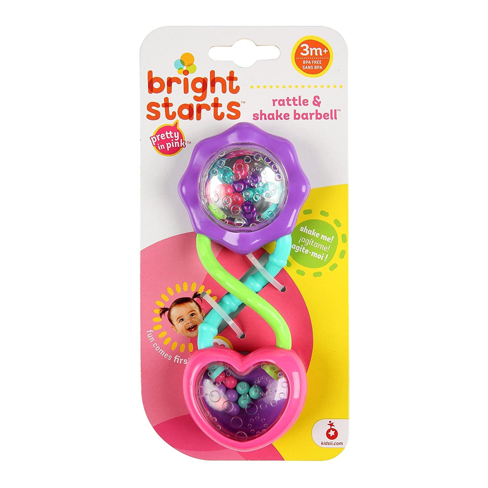 Bright Starts Rattle and Shake Barbell Toy - 3 Months + - Diaper Yard Gh