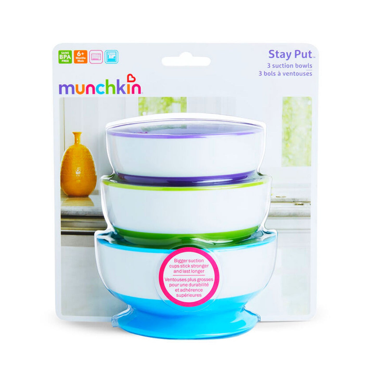 Munchkin Stay Put Suction Bowl, 3 Pack - Diaper Yard Gh