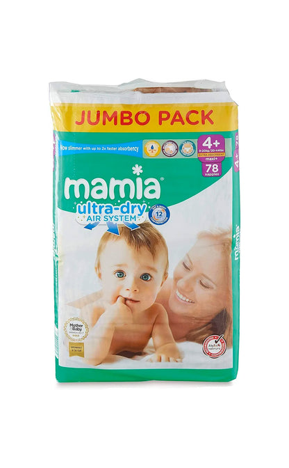 Baby Diapers- Mamia Diapers Size 4+ Jumbo Pack - Diaper Yard Gh