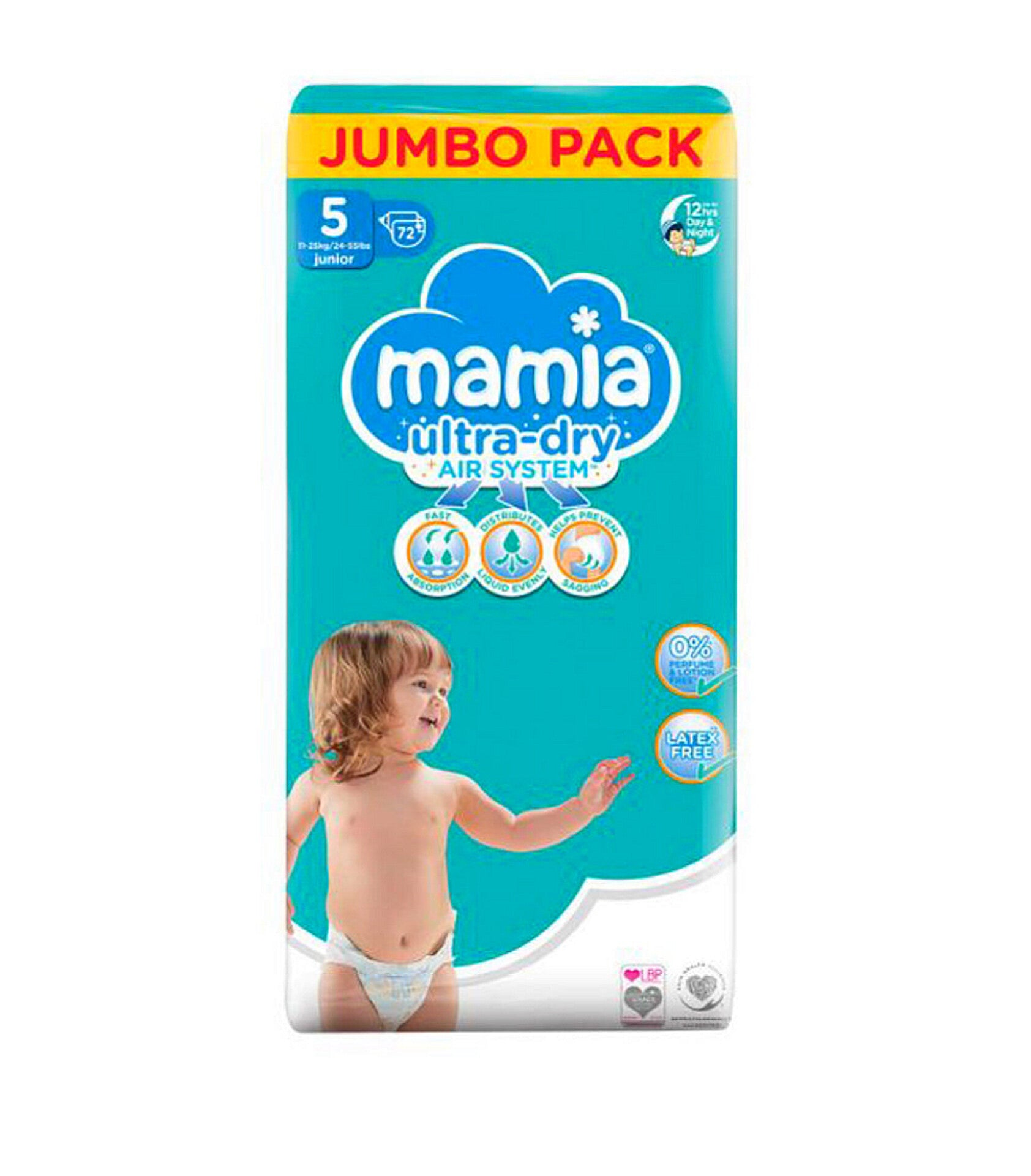 Baby Diapers- Mamia Diapers Size 5 Jumbo Pack - Diaper Yard Gh
