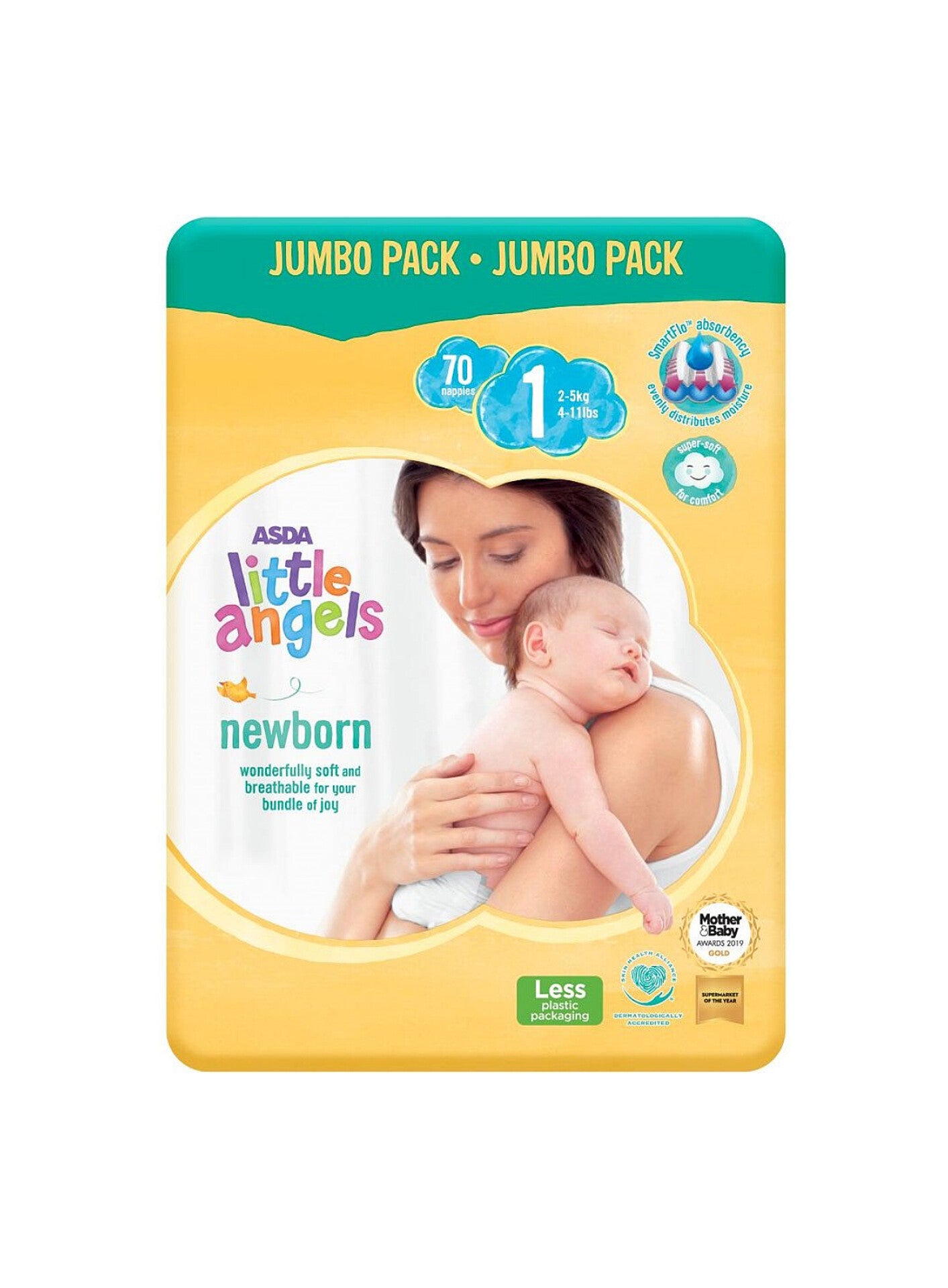 Baby Diapers- Little Angels Newborn Diapers Size 1 Jumbo Pack - Diaper Yard Gh