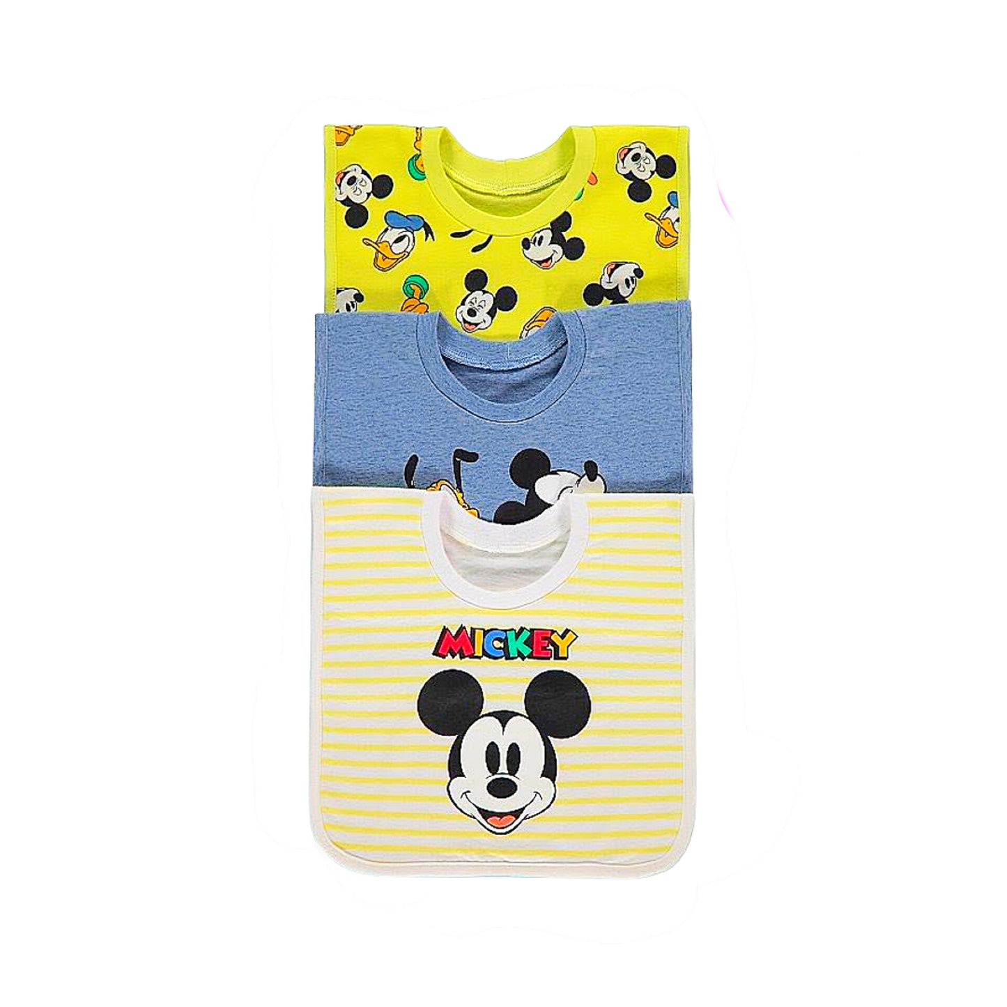 Disney Mickey Mouse Yellow Bibs 3 Pack - Diaper Yard Gh
