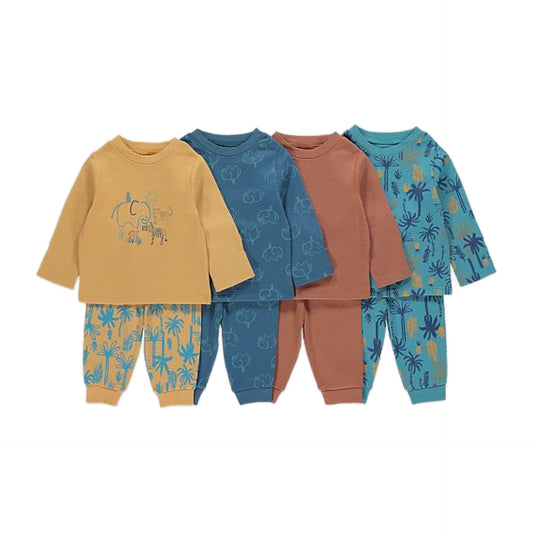 0-3m Tropical Safari Print Pyjamas 4 Pack - Diaper Yard Gh