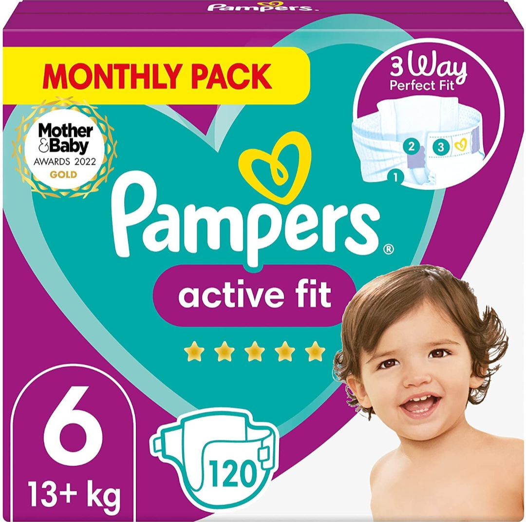 Pampers Active Fit Diapers Monthly Box Size 6 - Diaper Yard Gh