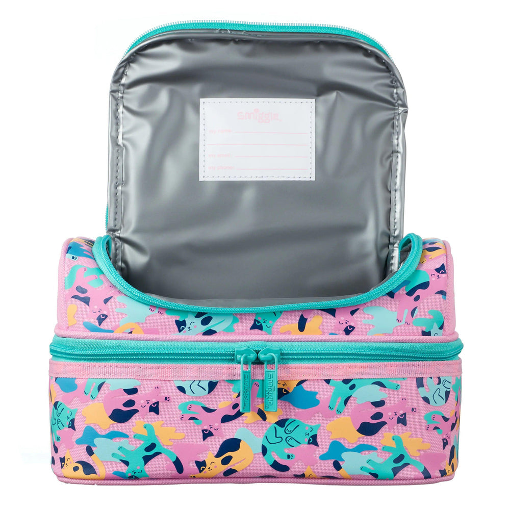 Smiggle Illusion Double Decker Lunchbox - Pink - Diaper Yard Gh