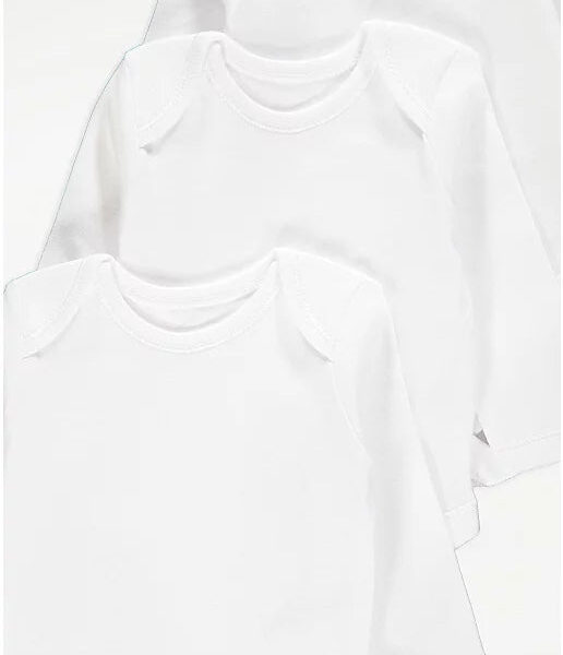 White Long Sleeve Bodysuits 3 Pack - Diaper Yard Gh