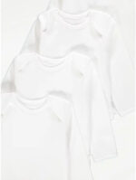 3-6m White Long Sleeve Bodysuits 5 Pack - Diaper Yard Gh