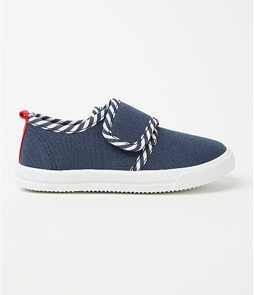 Navy Striped Trim Canvas Pumps - Diaper Yard Gh