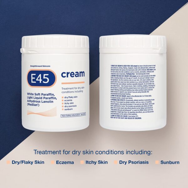 E45 Cream 500 g Tub – Moisturiser for Dry Skin and Sensitive Skin - Diaper Yard Gh