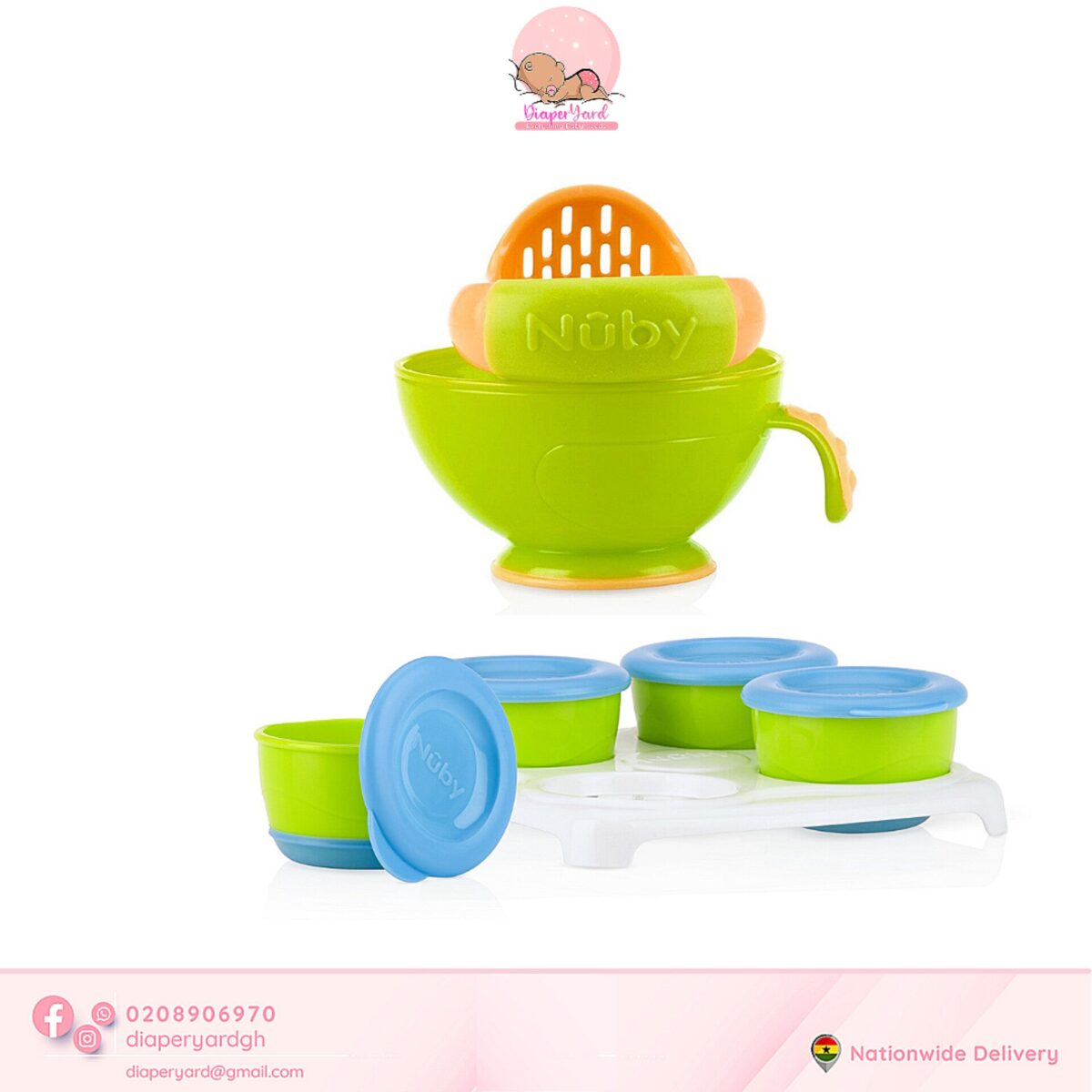 Nuby Steam 'N' Mash Freezer Set - Diaper Yard Gh