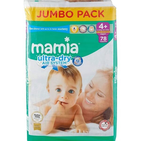 Baby Diapers- Mamia Diapers Size 4+ Jumbo Pack - Diaper Yard Gh