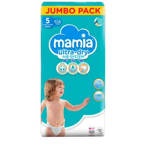 Baby Diapers- Mamia Diapers Size 5 Jumbo Pack - Diaper Yard Gh