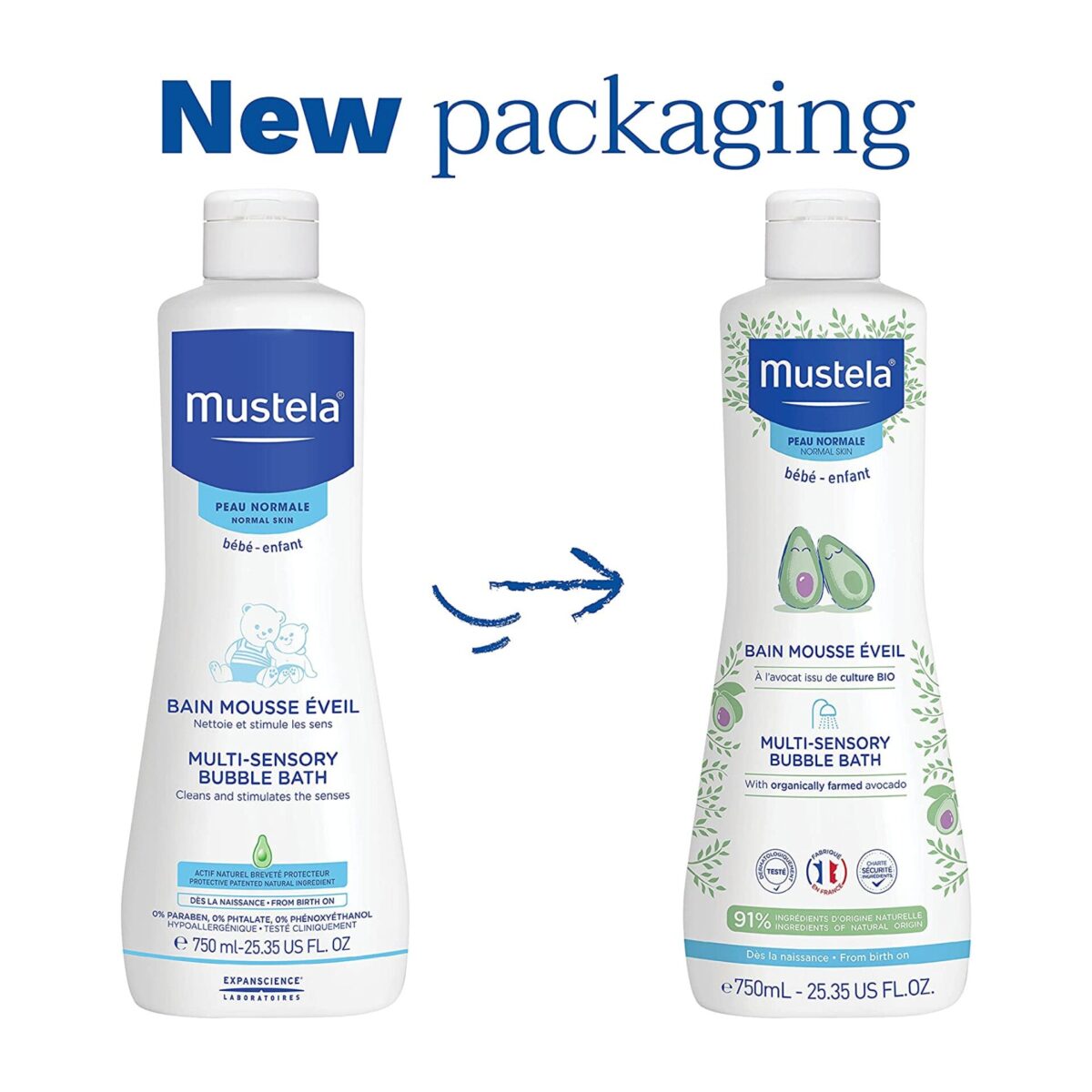 Mustela Multi-Sensory Bubble Bath 750ml - Diaper Yard Gh