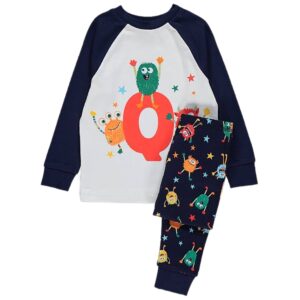 3-4yrs Navy Monster Letter Q Alphabet Pyjamas - Diaper Yard Gh