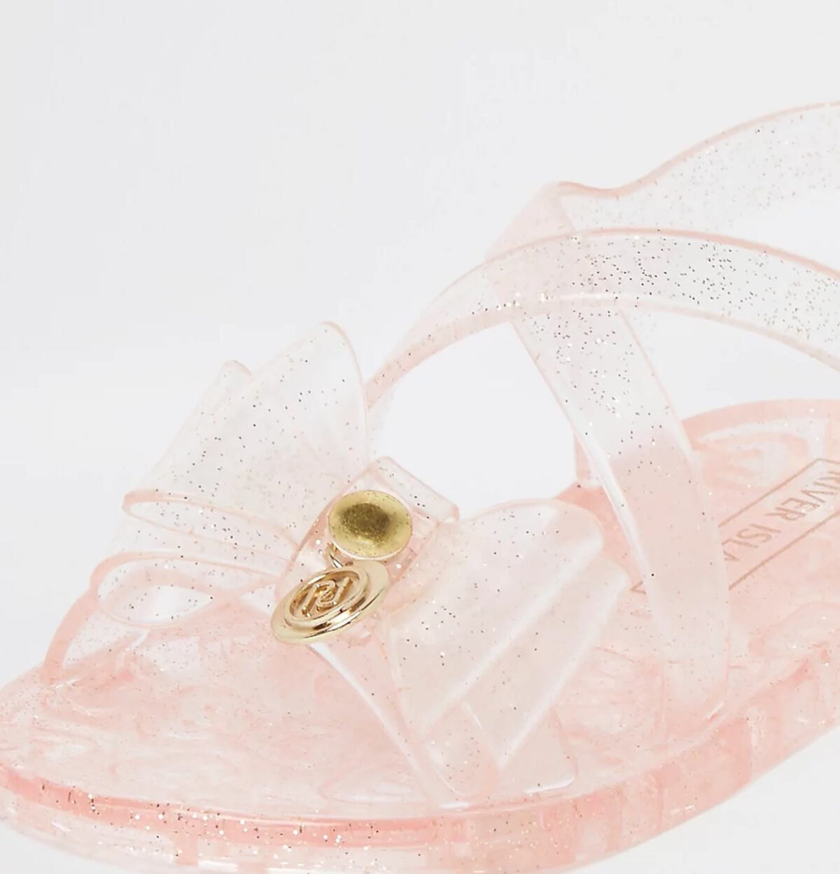 River Island Mini Girls Pink Bow Jelly Sandals UK 3jnr - Diaper Yard Gh