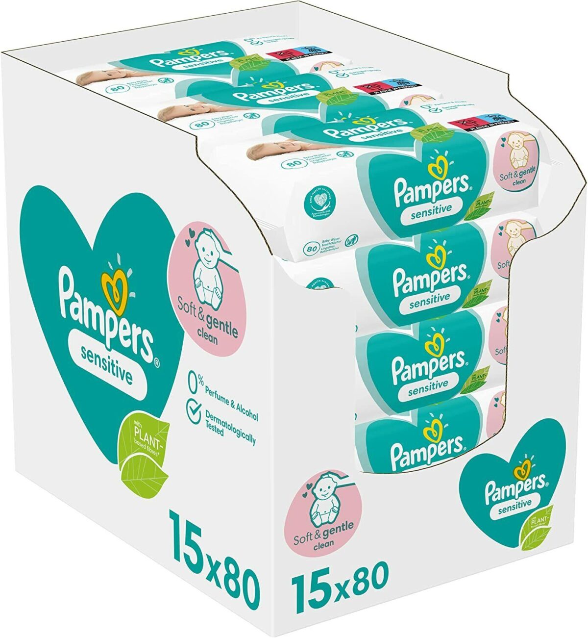 Pampers Baby Sensitive Wipes 15x80 Per Box - Diaper Yard Gh