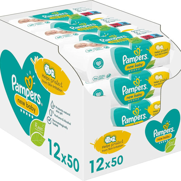 Pampers Wipes New Baby 12×50 Wipes - Diaper Yard Gh